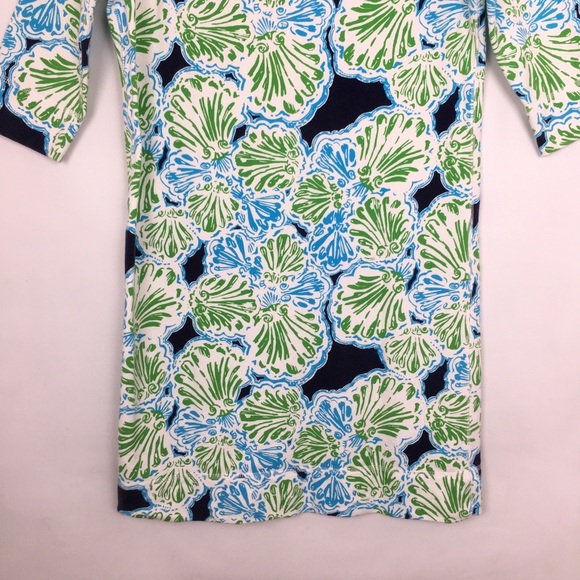 Lilly Pulitzer Midi/Mini Dress Chic Fit Blue Green Floral Print Women’s Size S - Picture 7 of 11